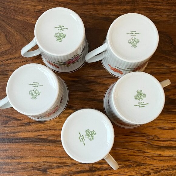 JLMENAU Graf Von Kenneberg 5 Ribbed Floral Mug Germany GDR 8 oz - Picture 13 of 15
